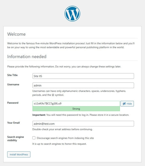 Instalare WordPress